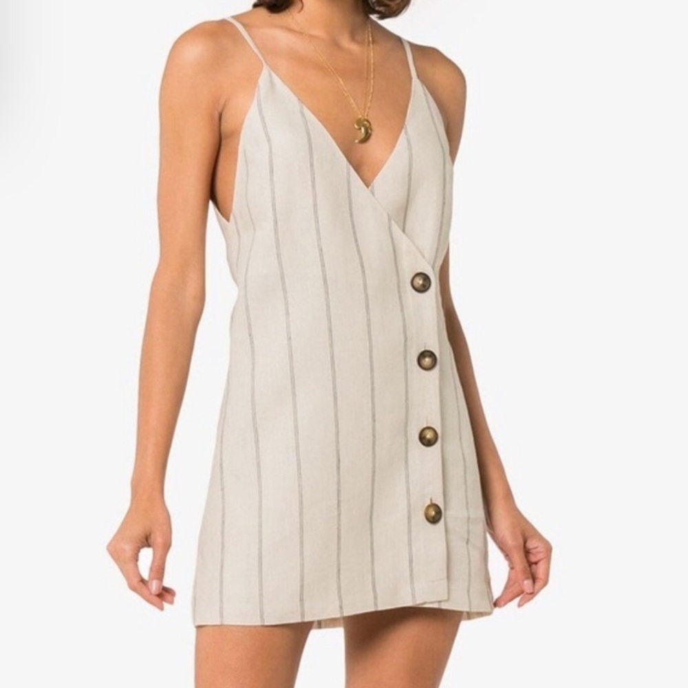 Reformation Cayman Linen Mini Dress - Stripes